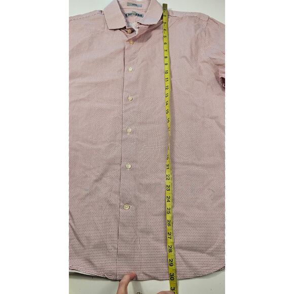 Express red dash fitted L 16 - 16.5 long sleeve dress shirt button up EUC large - Picture 7 of 7